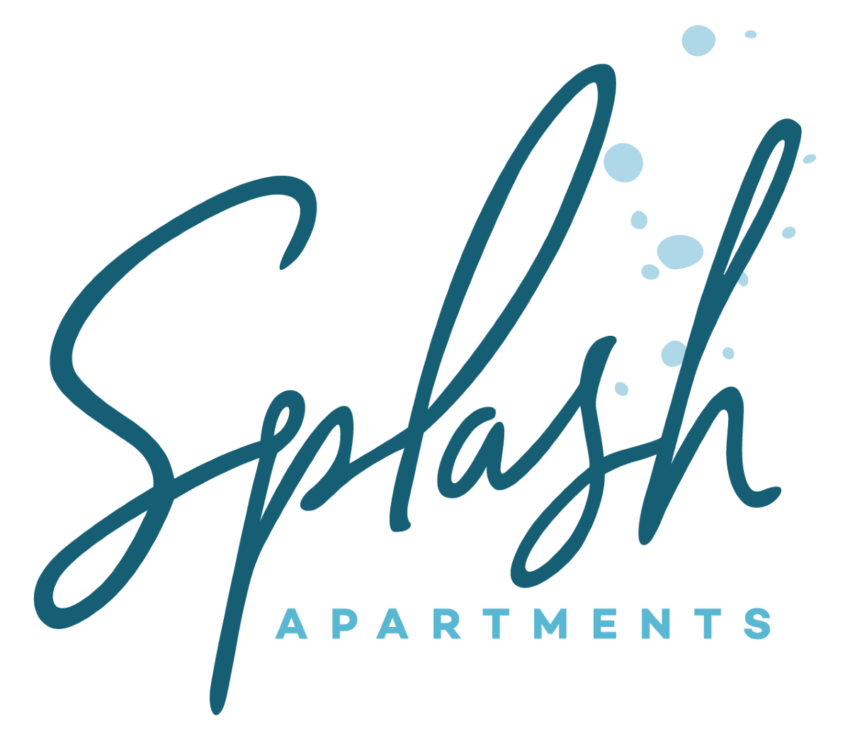 The image is a logo for a company named "Splash Apartments".